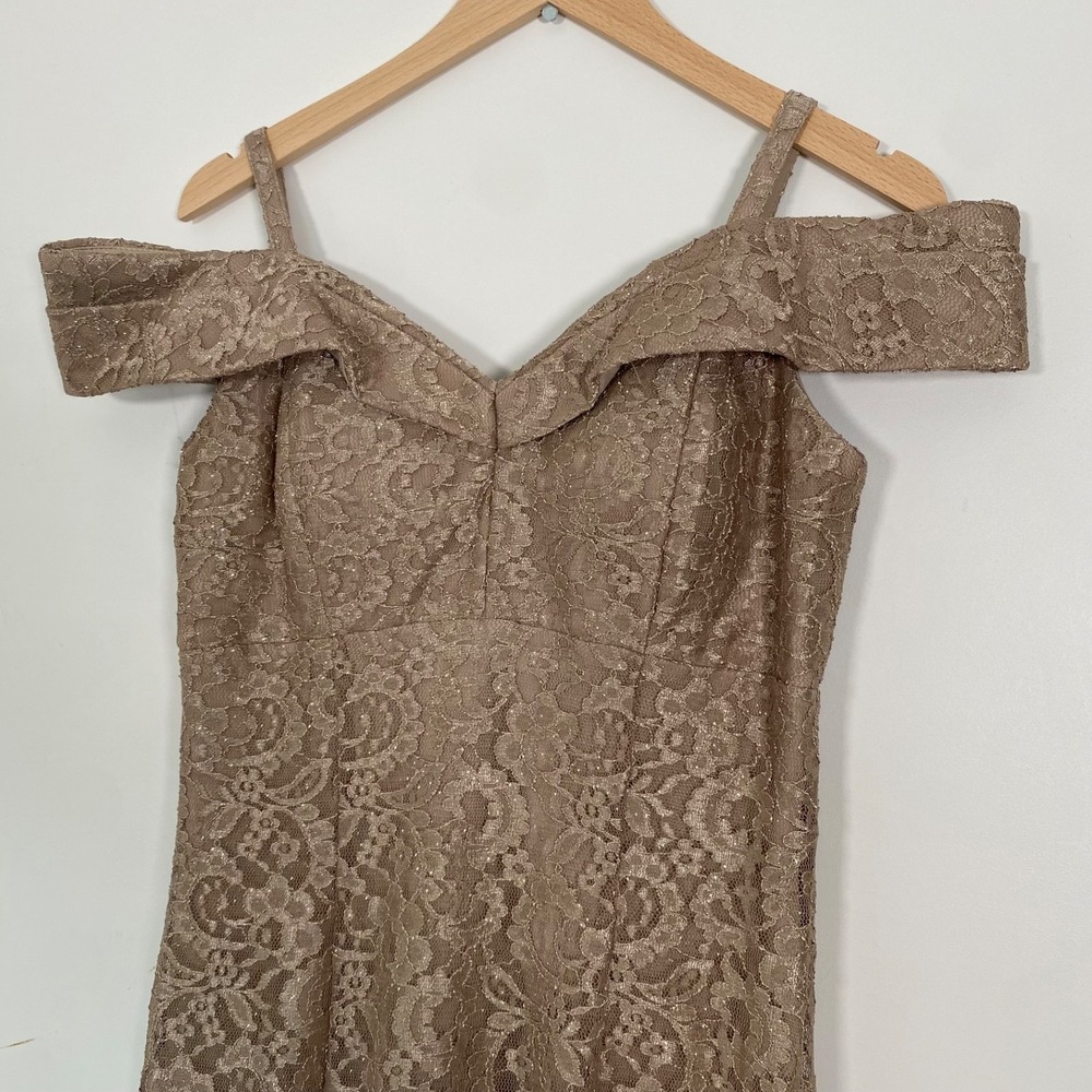 R&M Richards Womens Lace Maxi Evening Dress Gown Size 8 Mother of the Bride Gala - Picture 3 of 12